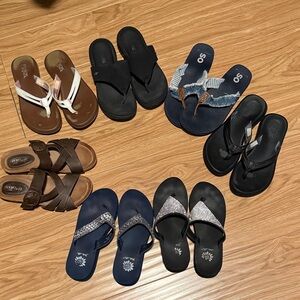 Yellow Box Black and Blue Sandals Collection